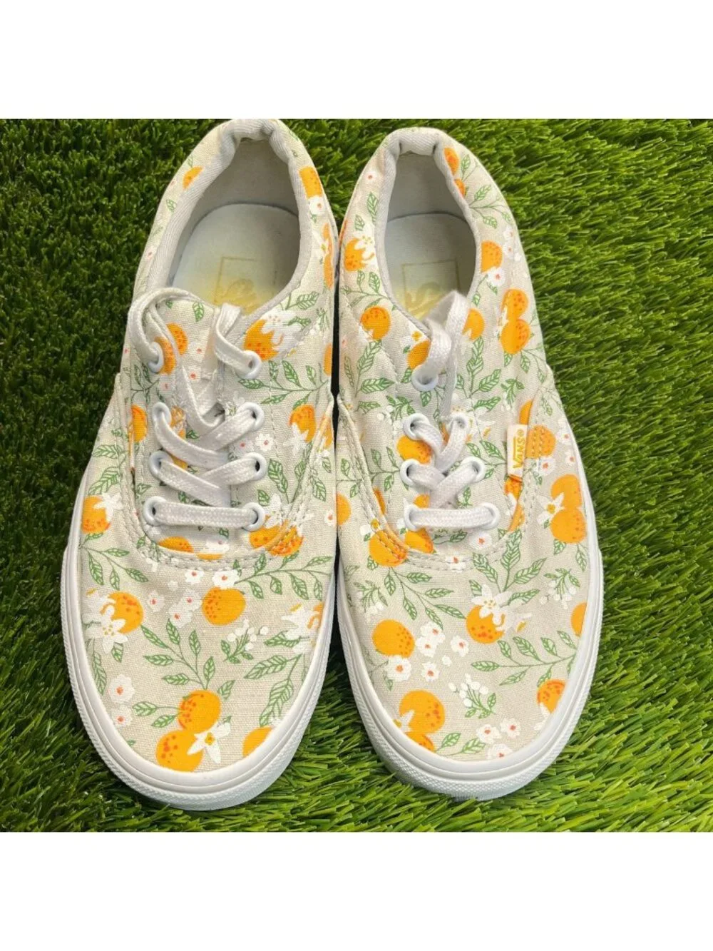 Vans Doheny Floral Womens Size 7 White Green Athletic Skateboard Shoes Sneakers